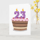 Leeftijd 23 op de Birthday Cake Kaart (Gele Bloem)