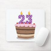 Leeftijd 23 op de Birthday Cake Muismat (Met muis)