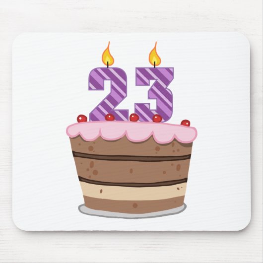 Leeftijd 23 op de Birthday Cake Muismat (Voorkant)