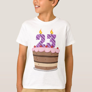 Leeftijd 23 op de Birthday Cake T-shirt
