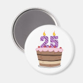 Leeftijd 25 op de Birthday Cake Magneet (Voorkant / Achterkant)