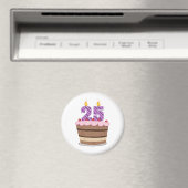 Leeftijd 25 op de Birthday Cake Magneet (Insitu (Vaatwasser))