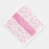 Leeftijd 25 Willekeurig Getal Patroon Roze/Wit Servet (Hoek)