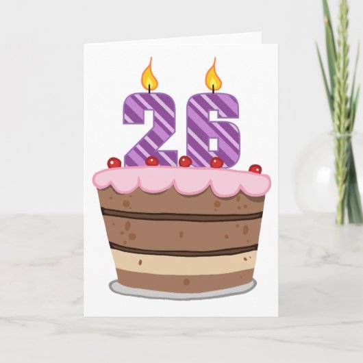 Leeftijd 26 op de Birthday Cake Kaart (Voorkant)