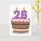 Leeftijd 26 op de Birthday Cake Kaart (Gele Bloem)
