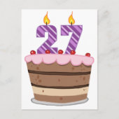 Leeftijd 27 op de Birthday Cake Briefkaart (Voorkant)
