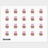 Leeftijd 27 op de Birthday Cake Ronde Sticker (Vel)