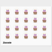Leeftijd 28 op de Birthday Cake Ronde Sticker (Vel)