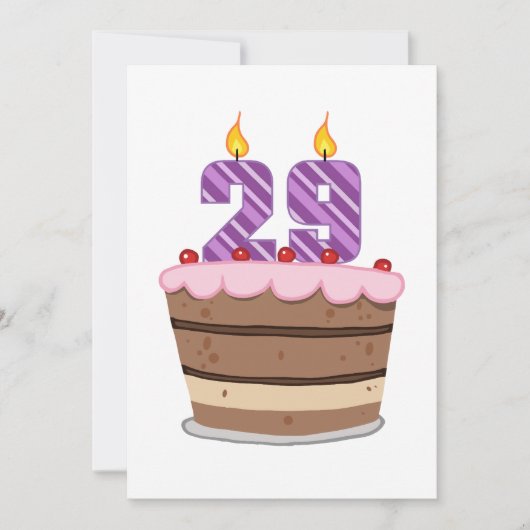 Leeftijd 29 op de Birthday Cake Kaart (Voorkant)