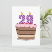 Leeftijd 29 op de Birthday Cake Kaart (Staand voorkant)
