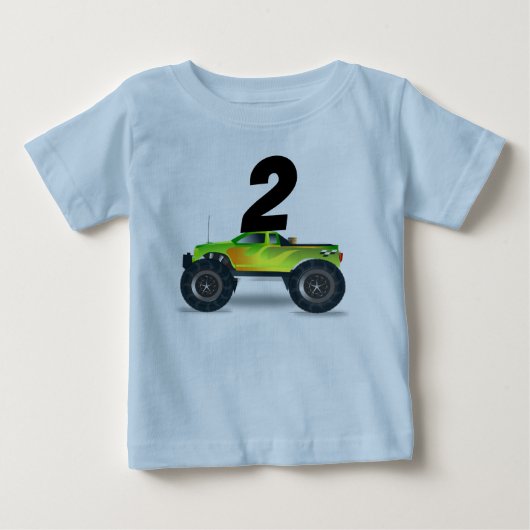 LEEFTIJD 2 TWEE MONSTER TRUCK T-SHIRT (Voorkant)