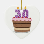 Leeftijd 30 op de Birthday Cake Keramisch Ornament (Achterkant)