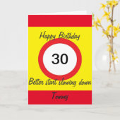 Leeftijd 30 Road Sign snelheidslimiet kaart, Naam  Kaart (Gele Bloem)