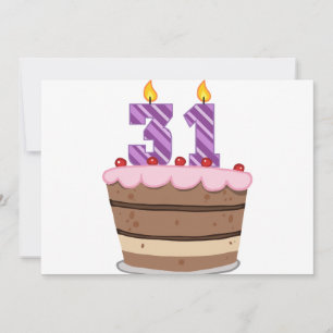 Leeftijd 31 op de Birthday Cake Kaart