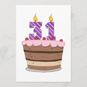 Leeftijd 31 op de Birthday Cake Kaart