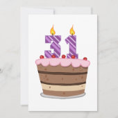 Leeftijd 31 op de Birthday Cake Kaart (Voorkant)