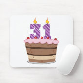 Leeftijd 31 op de Birthday Cake Muismat (Met muis)