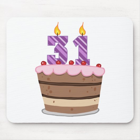 Leeftijd 31 op de Birthday Cake Muismat (Voorkant)