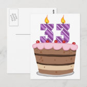 Leeftijd 33 op de Birthday Cake Briefkaart (Voorkant / Achterkant)