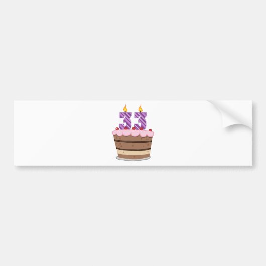 Leeftijd 33 op de Birthday Cake Bumpersticker (Voorkant)