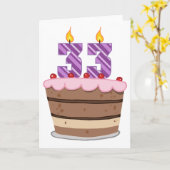 Leeftijd 33 op de Birthday Cake Kaart (Gele Bloem)