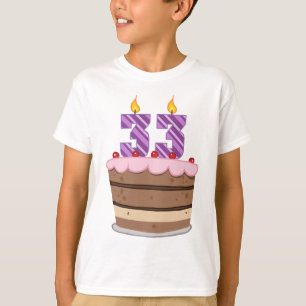 Leeftijd 33 op de Birthday Cake T-shirt