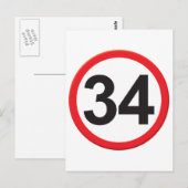 Leeftijd 34 briefkaart (Voorkant / Achterkant)
