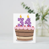 Leeftijd 34 op de Birthday Cake Briefkaart (Staand voorkant)