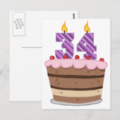 Leeftijd 34 op de Birthday Cake Briefkaart (Voorkant / Achterkant)