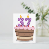 Leeftijd 37 op de Birthday Cake Briefkaart (Staand voorkant)