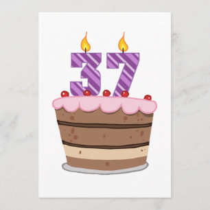 Leeftijd 37 op de Birthday Cake Kaart
