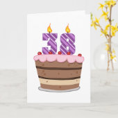 Leeftijd 38 op verjaardagstaart kaart (Gele Bloem)
