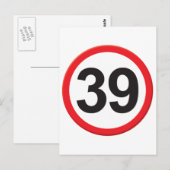 Leeftijd 39 briefkaart (Voorkant / Achterkant)