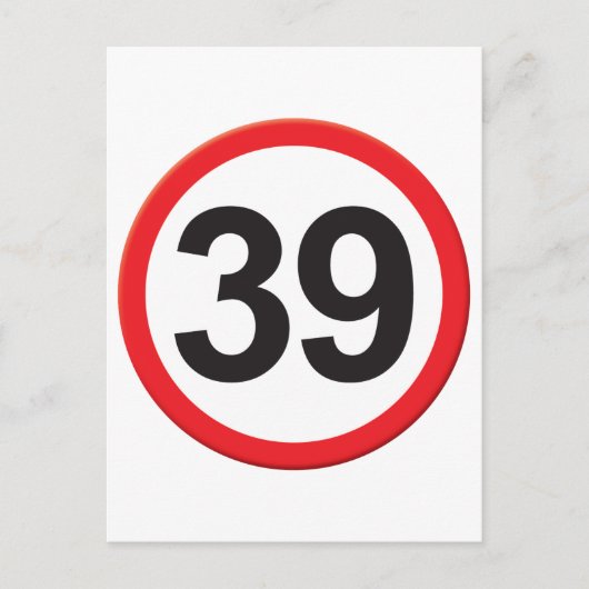 Leeftijd 39 briefkaart (Voorkant)