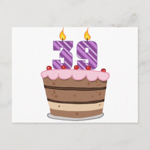 Leeftijd 39 op de Birthday Cake Briefkaart
