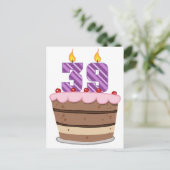 Leeftijd 39 op de Birthday Cake Briefkaart (Staand voorkant)