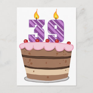 Leeftijd 39 op de Birthday Cake Briefkaart
