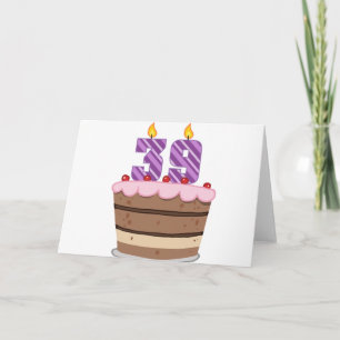 Leeftijd 39 op de Birthday Cake Kaart