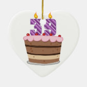 Leeftijd 39 op de Birthday Cake Keramisch Ornament (Achterkant)