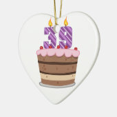 Leeftijd 39 op de Birthday Cake Keramisch Ornament (Links)