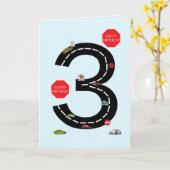 Leeftijd 3, 3e verjaardag, speelgoed auto's en weg kaart (Gele Bloem)