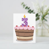Leeftijd 3: Birthday Cake Briefkaart (Staand voorkant)