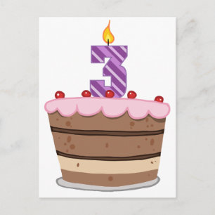Leeftijd 3: Birthday Cake Briefkaart