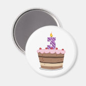 Leeftijd 3: Birthday Cake Magneet (Voorkant / Achterkant)