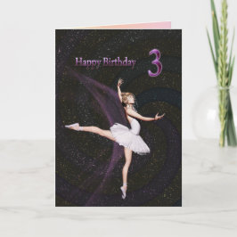 Leeftijd 3, een ballerina verjaardagskaart kaart