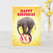 Leeftijd 3, een gelukkige olifantenverjaardagskaar kaart (Gele Bloem)