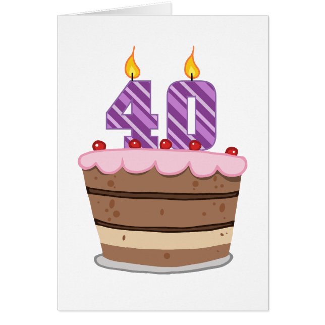 Leeftijd 40 op de Birthday Cake (Voorkant)