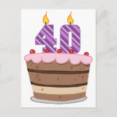 Leeftijd 40 op de Birthday Cake Briefkaart (Voorkant)