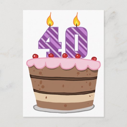 Leeftijd 40 op de Birthday Cake Briefkaart (Voorkant)