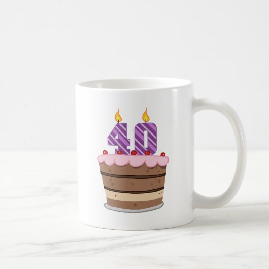 Leeftijd 40 op de Birthday Cake Koffiemok (Rechts)